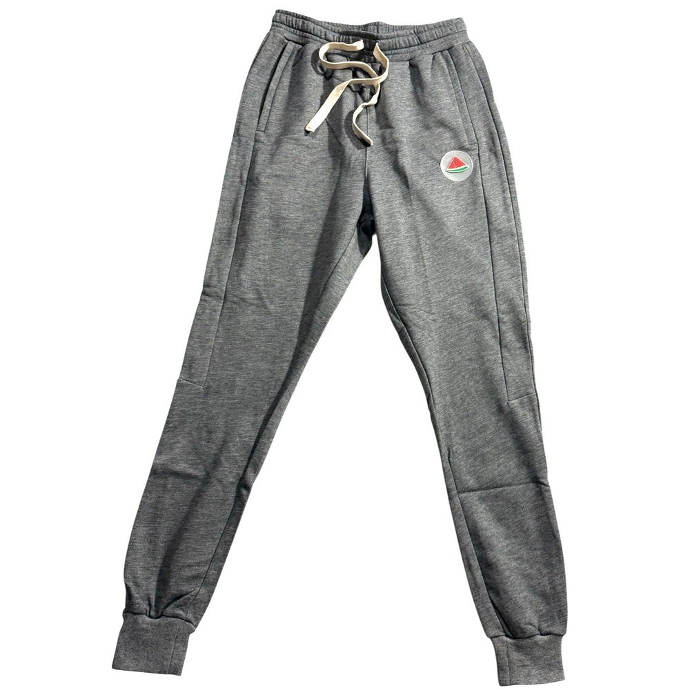 Eubi Signature Loungewear Joggers Mens XS Gray Glow in the Dark Patch Watermelon